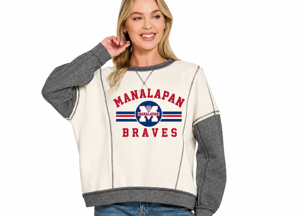 Women’s block crew neck hoodie