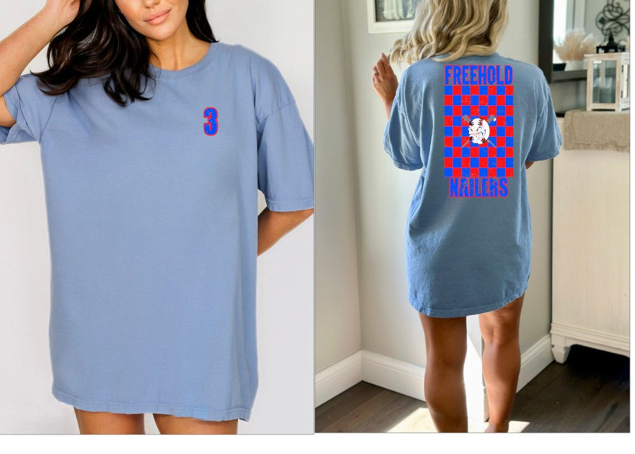 Short sleeve cotton tee - checked