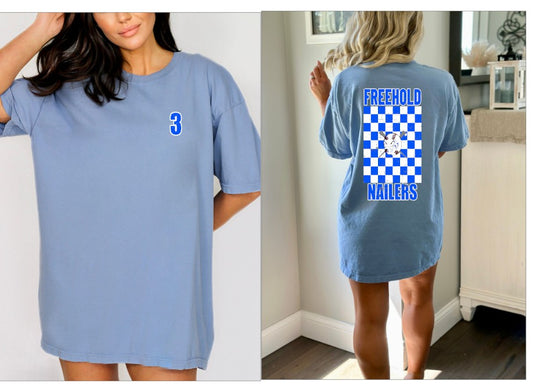 Short sleeve cotton tee - checked